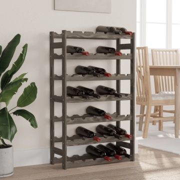 Suport sticle de vin, 42 sticle, gri, lemn masiv de pin - Img 1