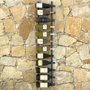 Suport sticle de vin de perete, 24 sticle, negru, fier - Img 5
