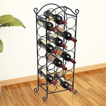 Suport sticle de vin pentru 21 de sticle, metal - Img 1