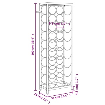 Suport sticle vin 27 de sticle, negru 34x18x100 cm fier forjat - Img 6