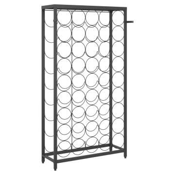 Suport sticle vin, 45 de sticle negru 54x18x100 cm fier forjat - Img 8