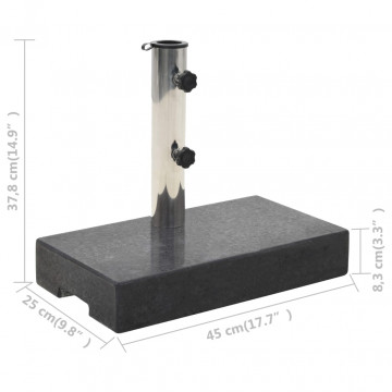 Suport umbrelă de soare, negru, granit, 25 kg, dreptunghiular - Img 4