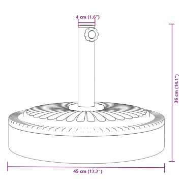 Suport umbrelă pentru stâlpi Ø38 / 48 mm, 25 kg, rotund - Img 7