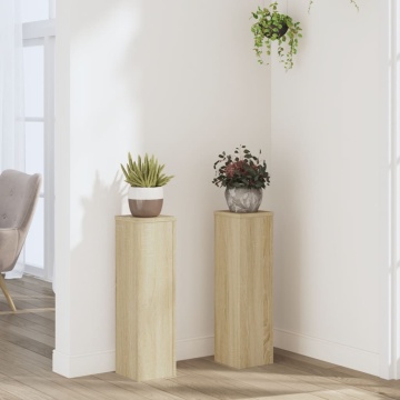 Suporturi de plante, 2 buc., stejar sonoma, 17x17x60 cm - Img 1