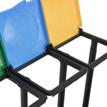 Suporturi pentru saci de gunoi cu capac 240-330 L multicolor PP - Img 5