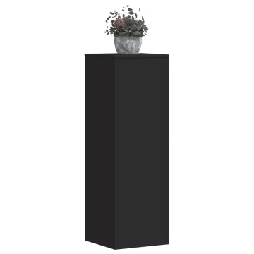 Suporturi plante, 2 buc., negru, 33x33x100 cm, lemn prelucrat - Img 1