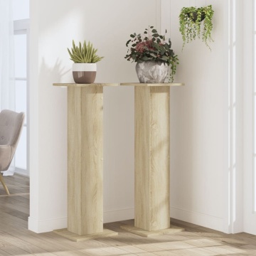 Suporturi plante 2 buc. stejar sonoma 30x30x95cm lemn prelucrat - Img 3