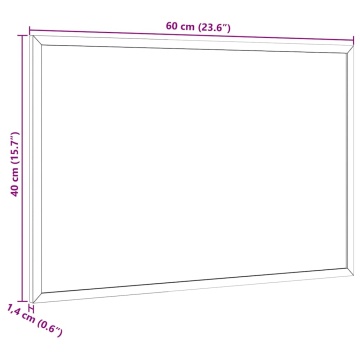 Tablă cu cadru din lemn masiv de pin negru 60x40 cm - Img 6