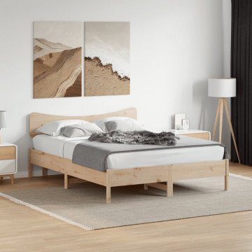 Tăblie de pat, 140 cm, lemn masiv de pin - Img 3