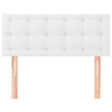 Tăblie de pat, alb, 100x5x78/88 cm, piele ecologică - Img 3