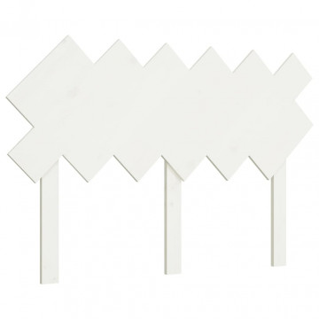 Tăblie de pat, alb, 122,5x3x80,5 cm, lemn masiv de pin - Img 2