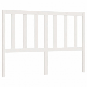Tăblie de pat, alb, 126x4x100 cm, lemn masiv de pin - Img 2