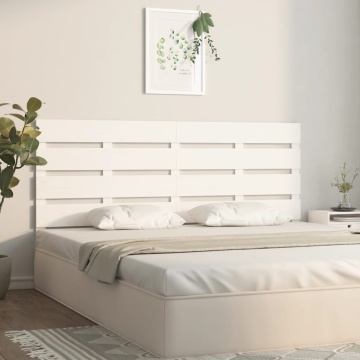 Tăblie de pat, alb, 160x3x80 cm, lemn masiv de pin - Img 3