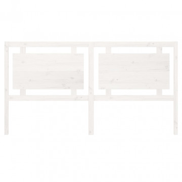 Tăblie de pat, alb, 185,5x4x100 cm, lemn masiv de pin - Img 4