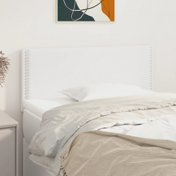 Tăblie de pat, alb, 80x5x78/88 cm, piele ecologică - Img 1