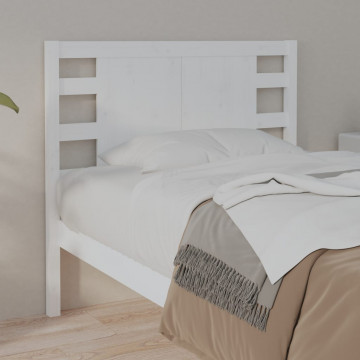 Tăblie de pat, alb, 96x4x100 cm, lemn masiv de pin - Img 4