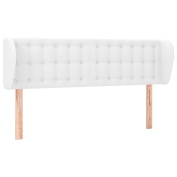 Tăblie de pat cu aripioare, alb, 147x23x78/88cm piele ecologică - Img 2