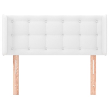 Tăblie de pat cu aripioare alb 93x16x78/88 cm piele ecologică - Img 3