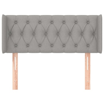 Tăblie de pat cu aripioare gri deschis 103x16x78/88 cm textil - Img 3