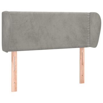 Tăblie de pat cu aripioare gri deschis 103x23x78/88 cm catifea - Img 2