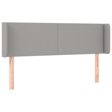Tăblie de pat cu aripioare gri deschis 147x16x78/88 cm textil - Img 2