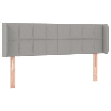Tăblie de pat cu aripioare gri deschis 147x16x78/88 cm textil - Img 2