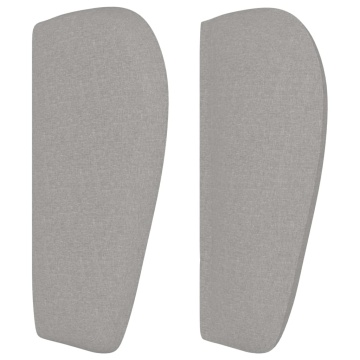 Tăblie de pat cu aripioare gri deschis 147x23x78/88 cm textil - Img 4
