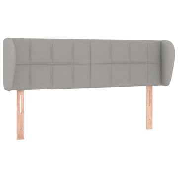 Tăblie de pat cu aripioare gri deschis 147x23x78/88 cm textil - Img 2