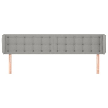 Tăblie de pat cu aripioare gri deschis 203x23x78/88 cm textil - Img 3