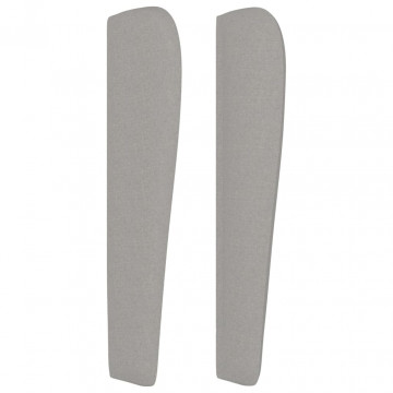 Tăblie de pat cu aripioare gri deschis 83x23x118/128 cm textil - Img 4