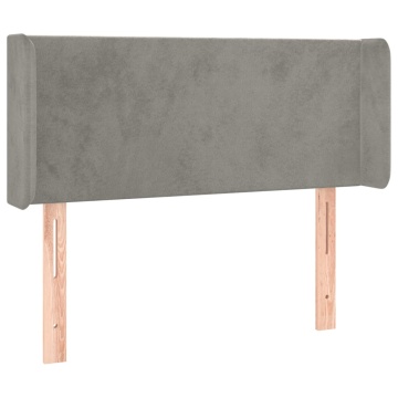 Tăblie de pat cu aripioare gri deschis 93x16x78/88 cm catifea - Img 2