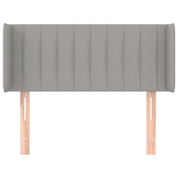 Tăblie de pat cu aripioare gri deschis 93x16x78/88 cm textil - Img 3