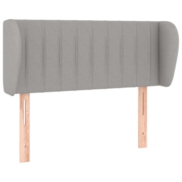 Tăblie de pat cu aripioare gri deschis 93x23x78/88 cm textil - Img 2