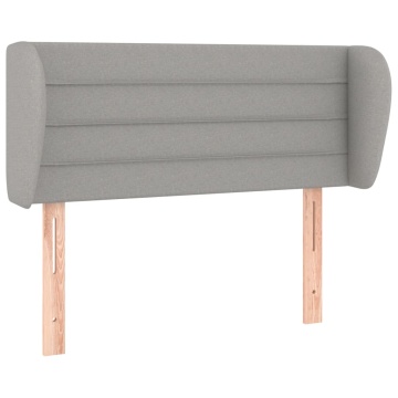 Tăblie de pat cu aripioare gri deschis 93x23x78/88 cm textil - Img 2