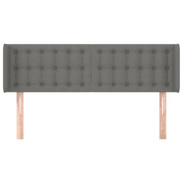 Tăblie de pat cu aripioare gri închis 147x16x78/88 cm textil - Img 3