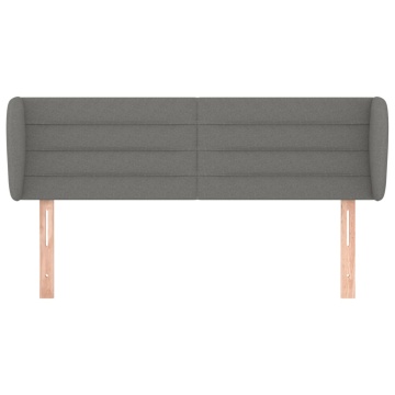 Tăblie de pat cu aripioare gri închis 147x23x78/88 cm textil - Img 3