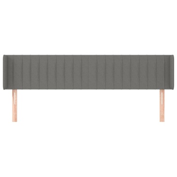 Tăblie de pat cu aripioare gri închis 163x16x78/88 cm textil - Img 3