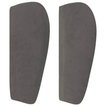 Tăblie de pat cu aripioare gri închis 163x23x78/88 cm catifea - Img 4
