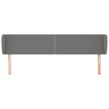 Tăblie de pat cu aripioare gri închis 163x23x78/88 cm textil - Img 3