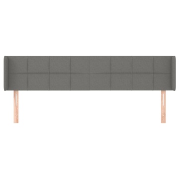 Tăblie de pat cu aripioare gri închis 183x16x78/88 cm textil - Img 3