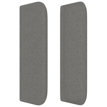 Tăblie de pat cu aripioare gri închis 83x16x78/88 cm textil - Img 4