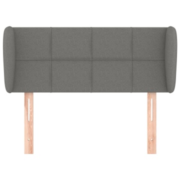 Tăblie de pat cu aripioare gri închis 83x23x78/88 cm textil - Img 3