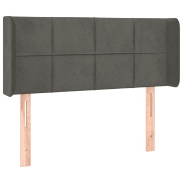 Tăblie de pat cu aripioare gri închis 93x16x78/88 cm catifea - Img 2