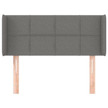 Tăblie de pat cu aripioare gri închis 93x16x78/88 cm textil - Img 3