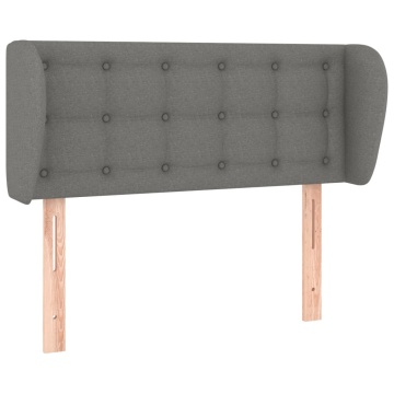 Tăblie de pat cu aripioare gri închis 93x23x78/88 cm textil - Img 2
