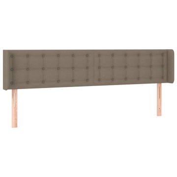 Tăblie de pat cu aripioare gri taupe 163x16x78/88 cm textil - Img 2