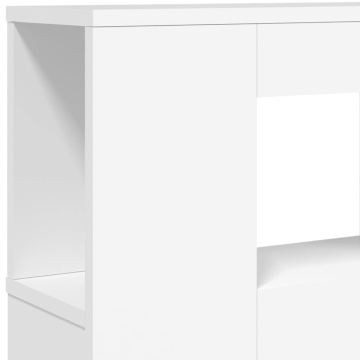 Tăblie de pat cu LED, alb, 200x18,5x103,5 cm, lemn prelucrat - Img 6
