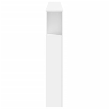 Tăblie de pat cu LED, alb, 200x18,5x103,5 cm, lemn prelucrat - Img 4