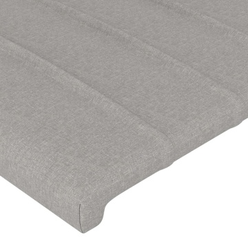 Tăblie de pat cu LED, gri deschis, 80x5x78/88 cm, textil - Img 6