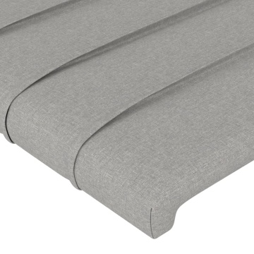 Tăblie de pat cu LED, gri deschis, 83x16x78/88 cm, textil - Img 6